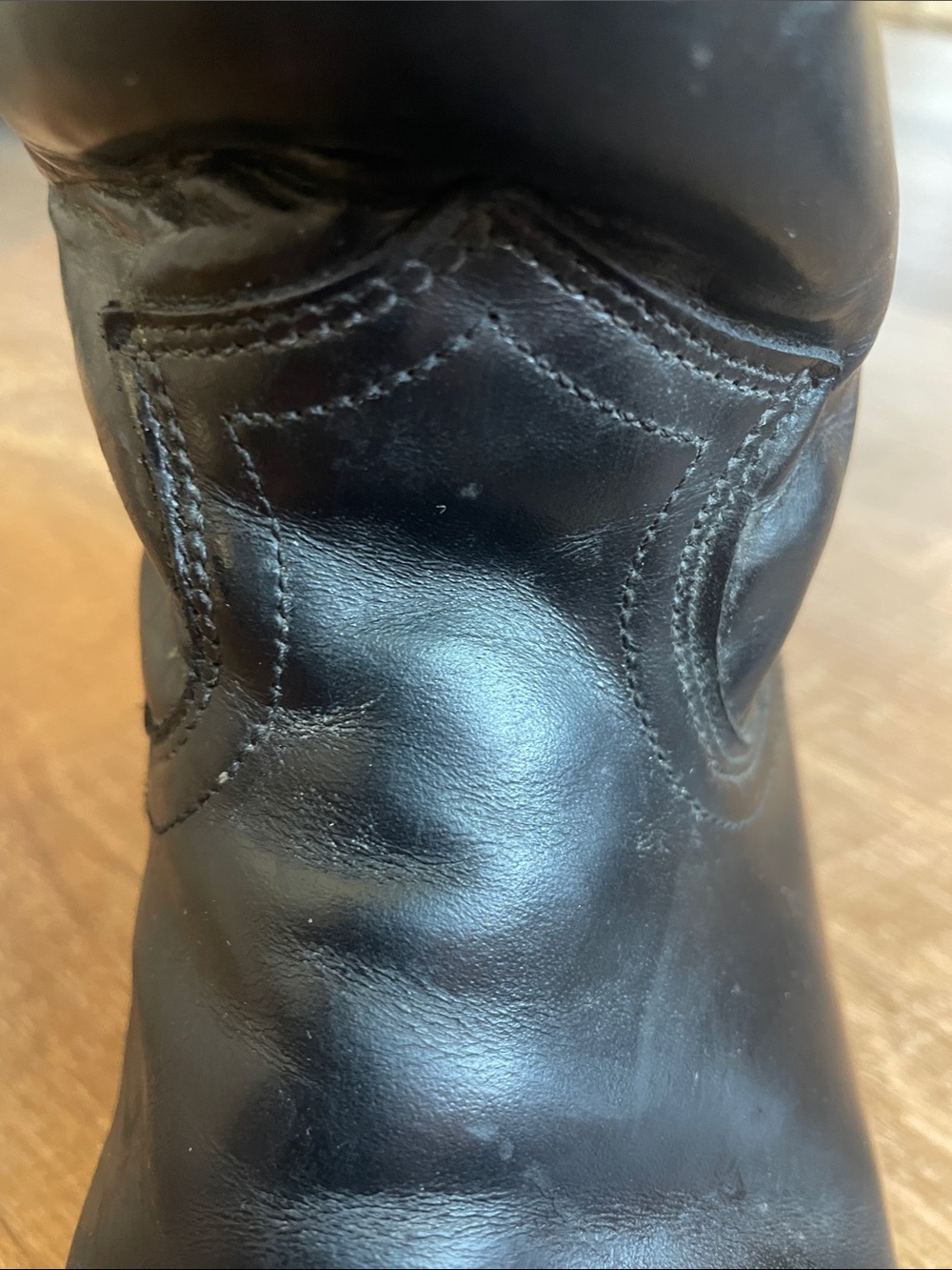 VTG Justin Black Leather Roper Cowboy Boots Womens Size 6.5 Style L3703 USA READ - Picture 4 of 8